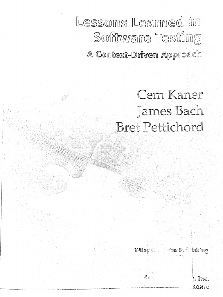 Wiley Lessons Learned in Software Testing | PDF | Computing And ...