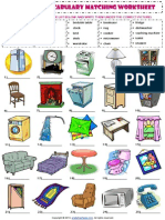 Furniture Vocabulary Matching Exercise Worksheet