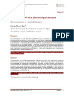 La Comunicación en La Educación para La Salud: Communication in Health Education