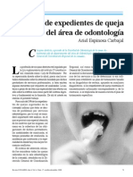 Análisis de Expedientes de Queja Del Área de Odontología: Ariel Espinosa Carbajal