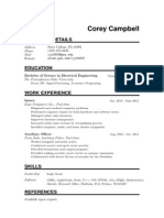 Corey Campbell: Personal Details