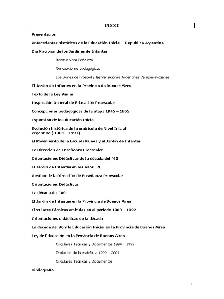 Historia de los Jardines de Infantes en Argentina | PDF | Jardín de ...
