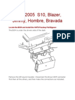 1998-2005 S10, Blazer, Jimmy, Hombre, Bravada: Locate The BCM and Install The VATS Passkey Full Bypass