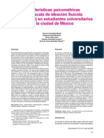 Características Psicométricas de La Escala de Ideación Suicida de Beck (ISB) en Estudiantes Universitarios de La Ciudad de