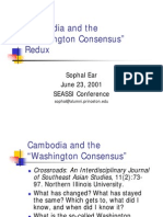 Cambodia and the ‘Washington Consensus’ Redux