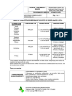 Plan de Saneamiento - Programa de Limpieza y Desinfeccion