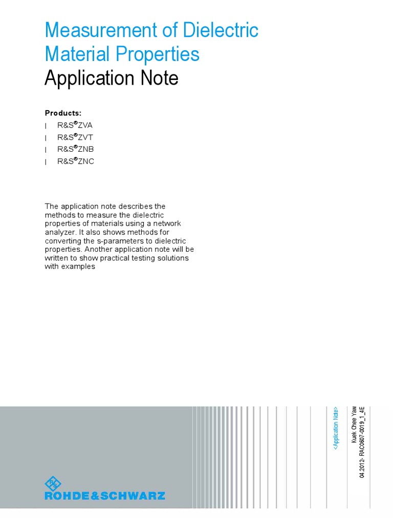 Measurement Of Dielectric Material Properties – KIYVHO