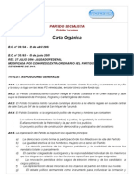 Carta Orgánica Partido Socialista Tucumán