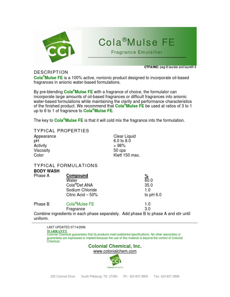 ColaMulse FE | PDF