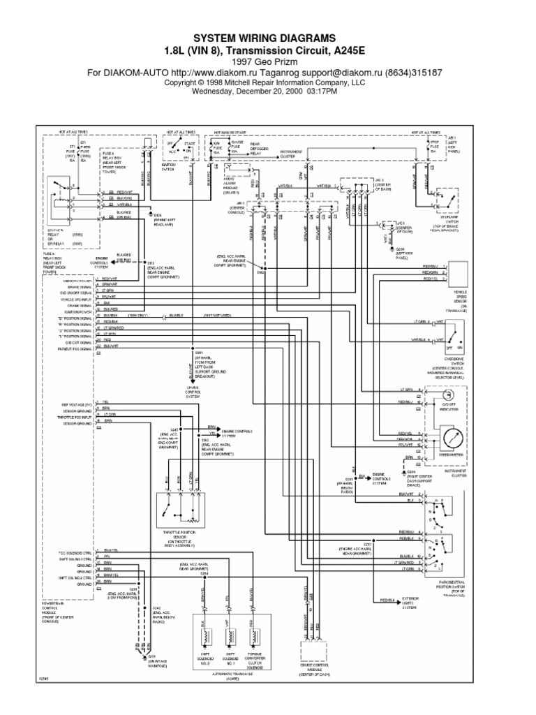 Wiring A245e Automatic Transmission PDF