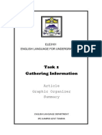 Task 1 Gathering Information: Article Graphic Organizer