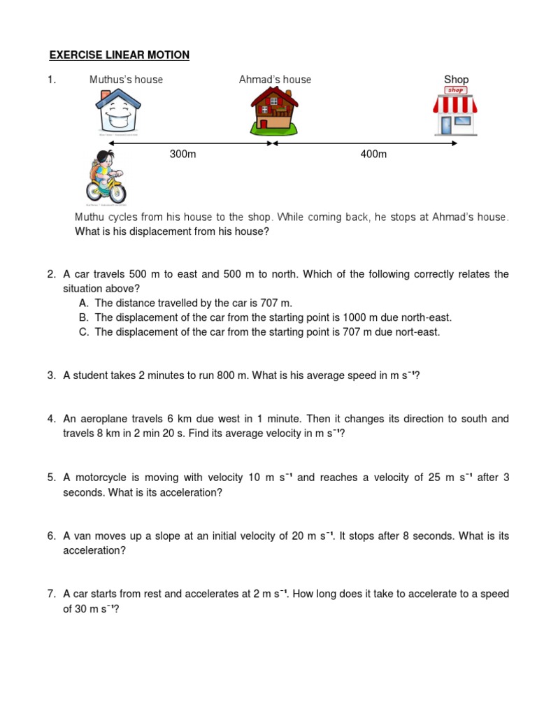 Exercise Linear Motion Acceleration Speed