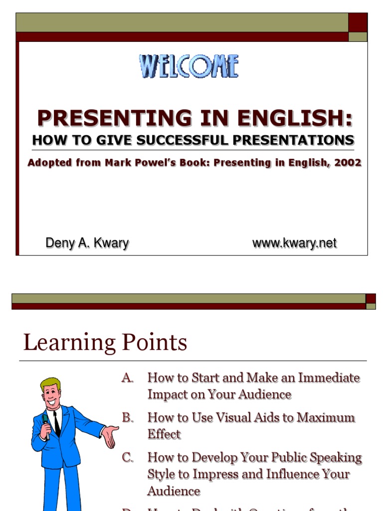 Presenting in English:: How To Give Successful Presentations | PDF ...