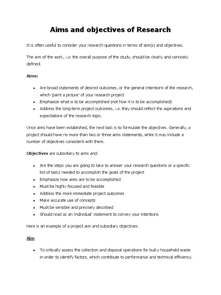Aims and Objectives of Research | PDF | Goal | Epistemology