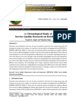 Chronological Study of Service Quality in Retail Sector