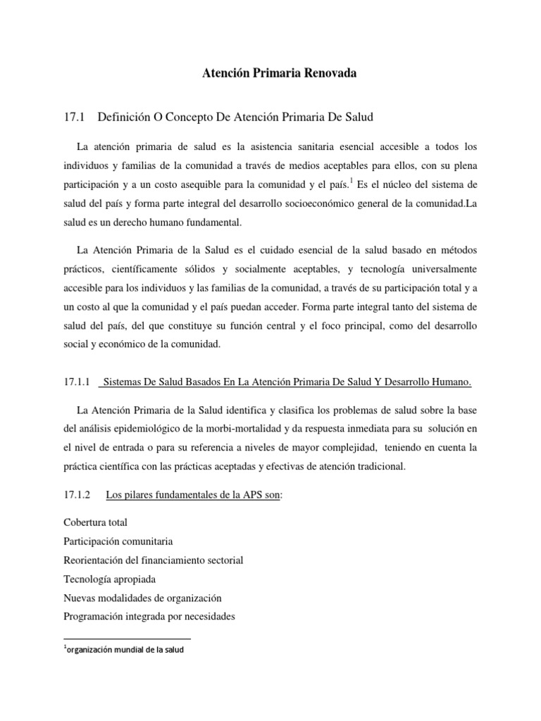 Atención Primaria de Salud Renovada | PDF | Sistema de salud | Enfermería