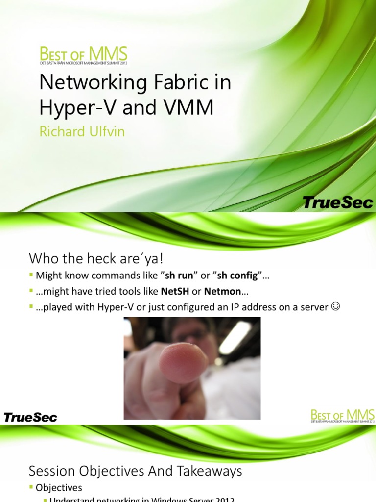 Presentation Networking Fabric in HyperV and VMM 1.0 PDF Hyper V Network Switch