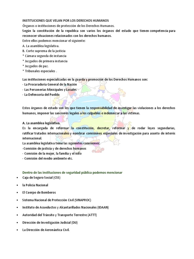 Instituciones Que Velan Por Los Derechos Humanos | Descargar gratis PDF ...
