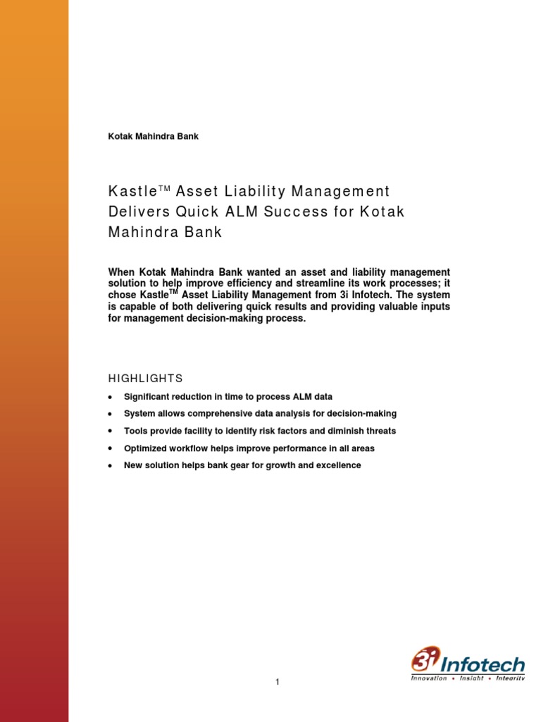 Case Study - Kotak Bank | PDF | Asset Liability Management | Economies