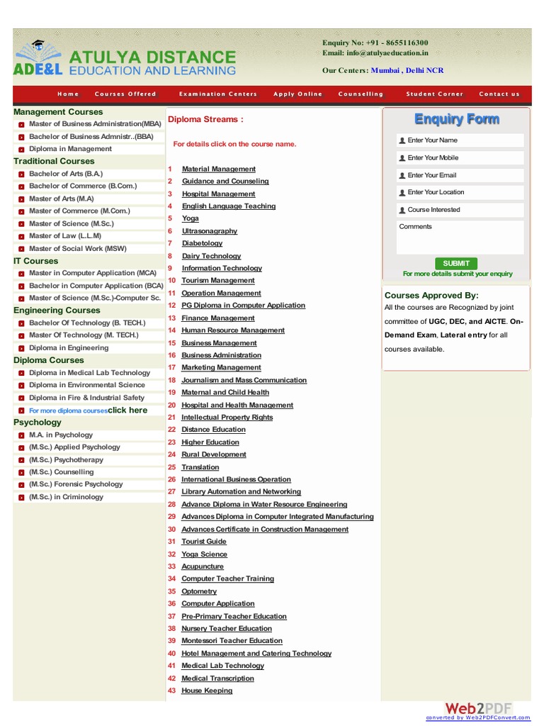 Diploma in Distance Education - Distance Education Diploma | PDF ...
