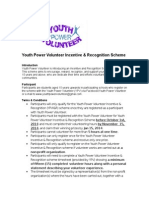 2014 - Youth Power Volunteer Incentive & Recognition Terms & Conditions