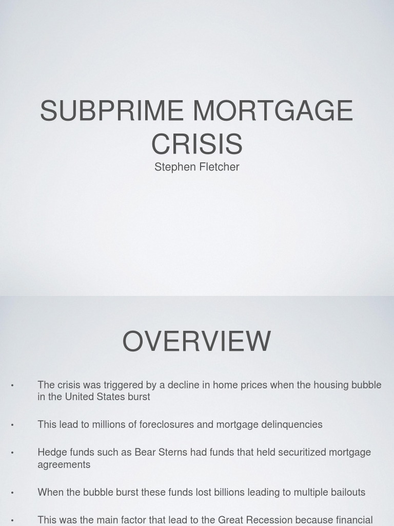 Project 3 Final | PDF | Financial Crisis Of 2007–2008 | Subprime Lending