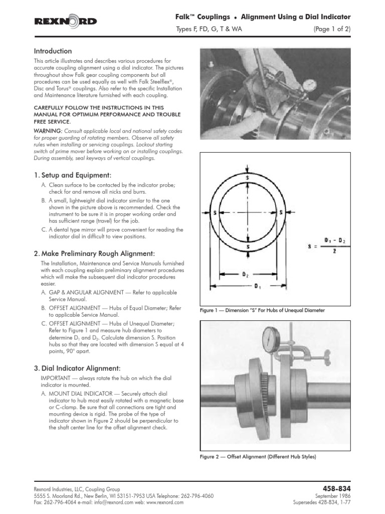 458834_Falk Couplings, Alignment Using Dial Indicator_Manual