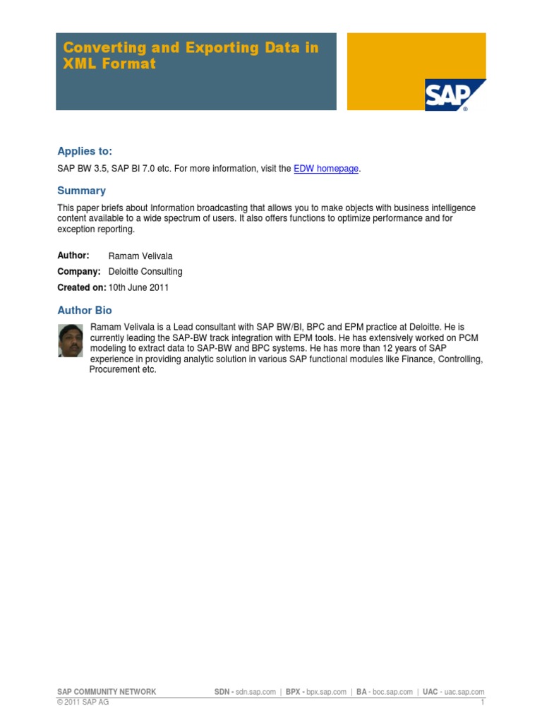 Converting and Exporting Data in XML Format - Broadcasting | PDF ...