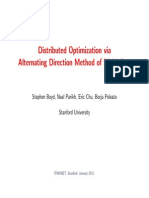 Distributed Optimization Via Alternating Direction Method of Multipliers