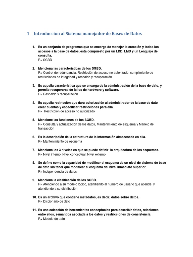 Guía Básica de SGBD y SQL | PDF | SQL | Bases de datos