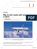 PAL To Trim Costs With New Planes in 2014