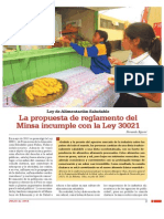 Ley de Alimentación Saludable. La Propuesta de Reglamento Del Minsa Incumple Con La Ley 30021