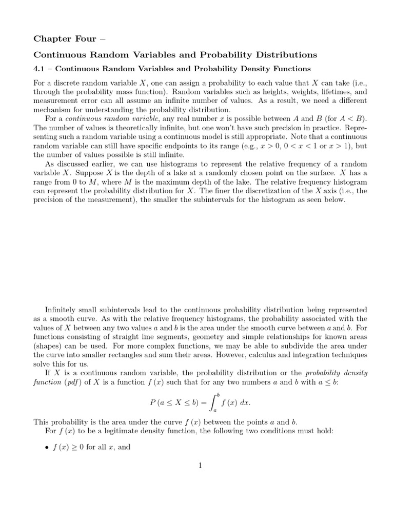 Chapter 4 | PDF | Probability Density Function | Normal Distribution