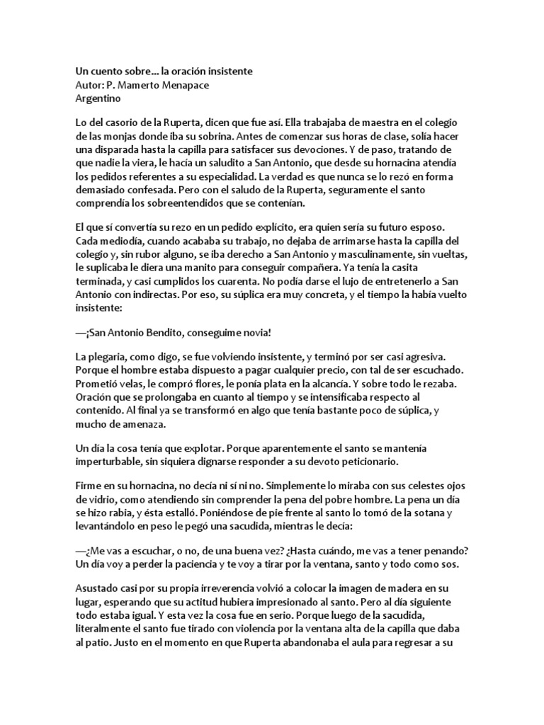 Un Cuento Sobre... La Oración Insistente | PDF | Oración | Religión y ...