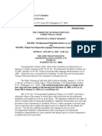 DC Council Notice: DDRA Public Hearing Set For Jan. 11, 2010