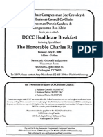 DCCC Healthcare Breakfast For Democratic Congressional Campaign Committee