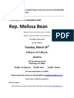 Reception For Melissa Bean
