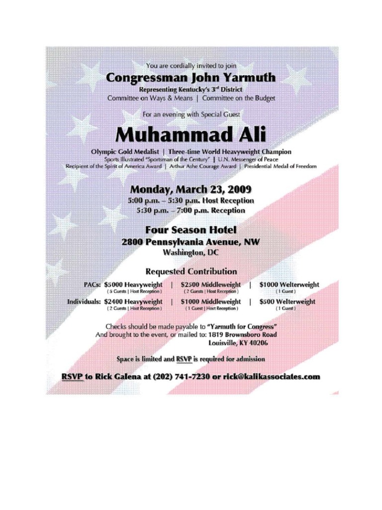 Evening with Muhammad Ali Invitation | PDF