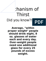Mechanism of Thirst