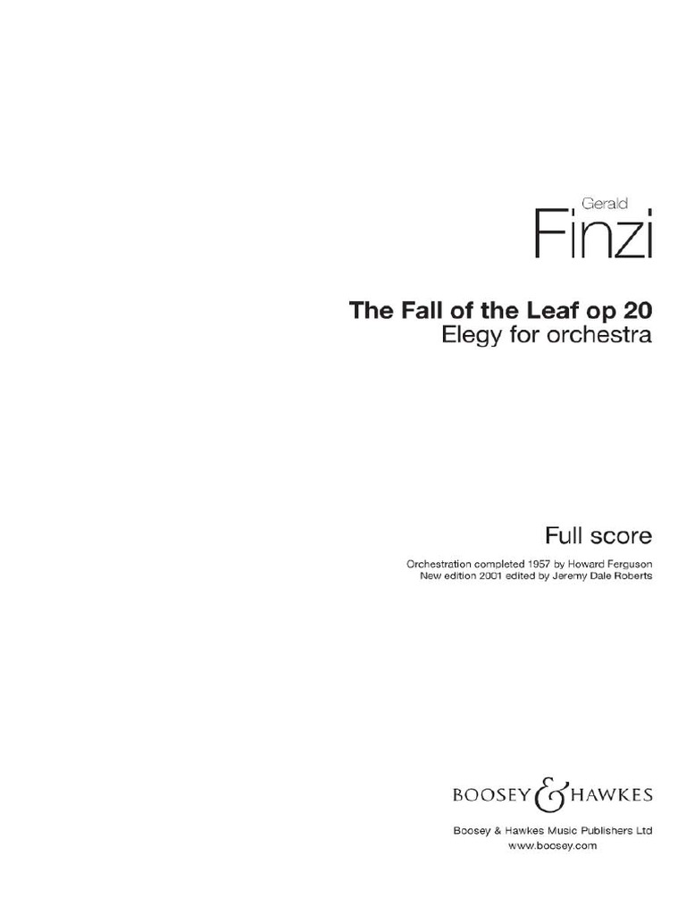 Gerald Finzi The Fall of The Leaf | PDF