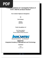 Download Changing mindsets in Consumption Pattern of SOFT DRINK in Rural Market by gouravawanishravi SN23675133 doc pdf