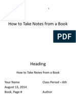 How To Take Notes From A Book Final