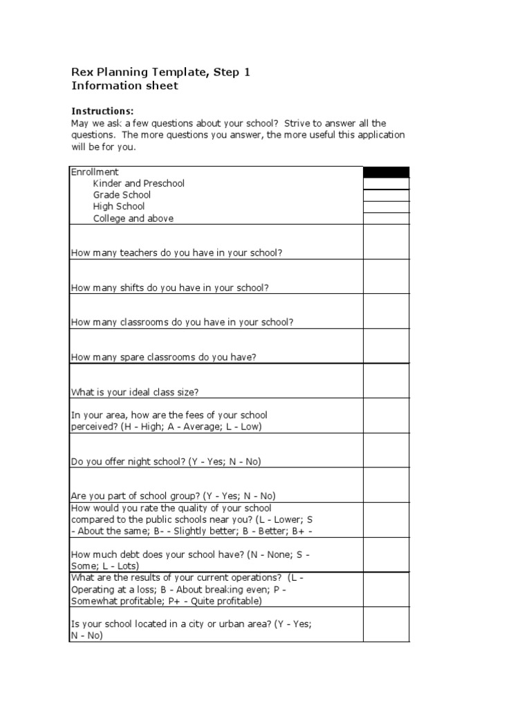 Rex Planning Template: Enrollment Insights | PDF | Career & Growth