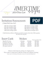 2014 Price List