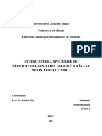 Studiu Asupra Speciilor de Lepidoptere de pe paraul Sebes