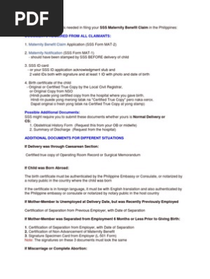 Sss Maternity Requirements Notary Public Childbirth