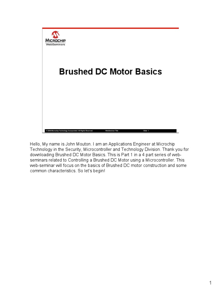Brushed DC Motor Basics | PDF