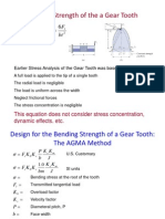 Bending Strength Gear Tooth AGMA Method
