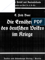 Baer, Fritz - Die Ernaehrung Des Deutschen Volkes Im Kriege (1940, 36 S., Scan, Fraktur)