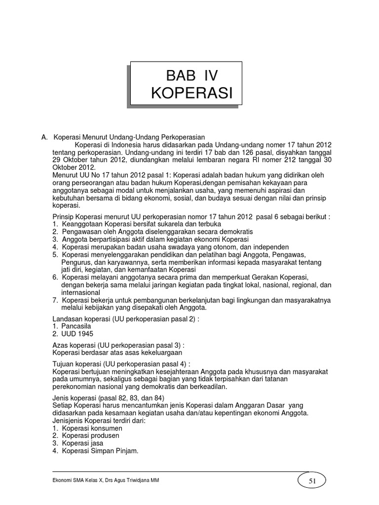Bab Koperasi Kls 10
